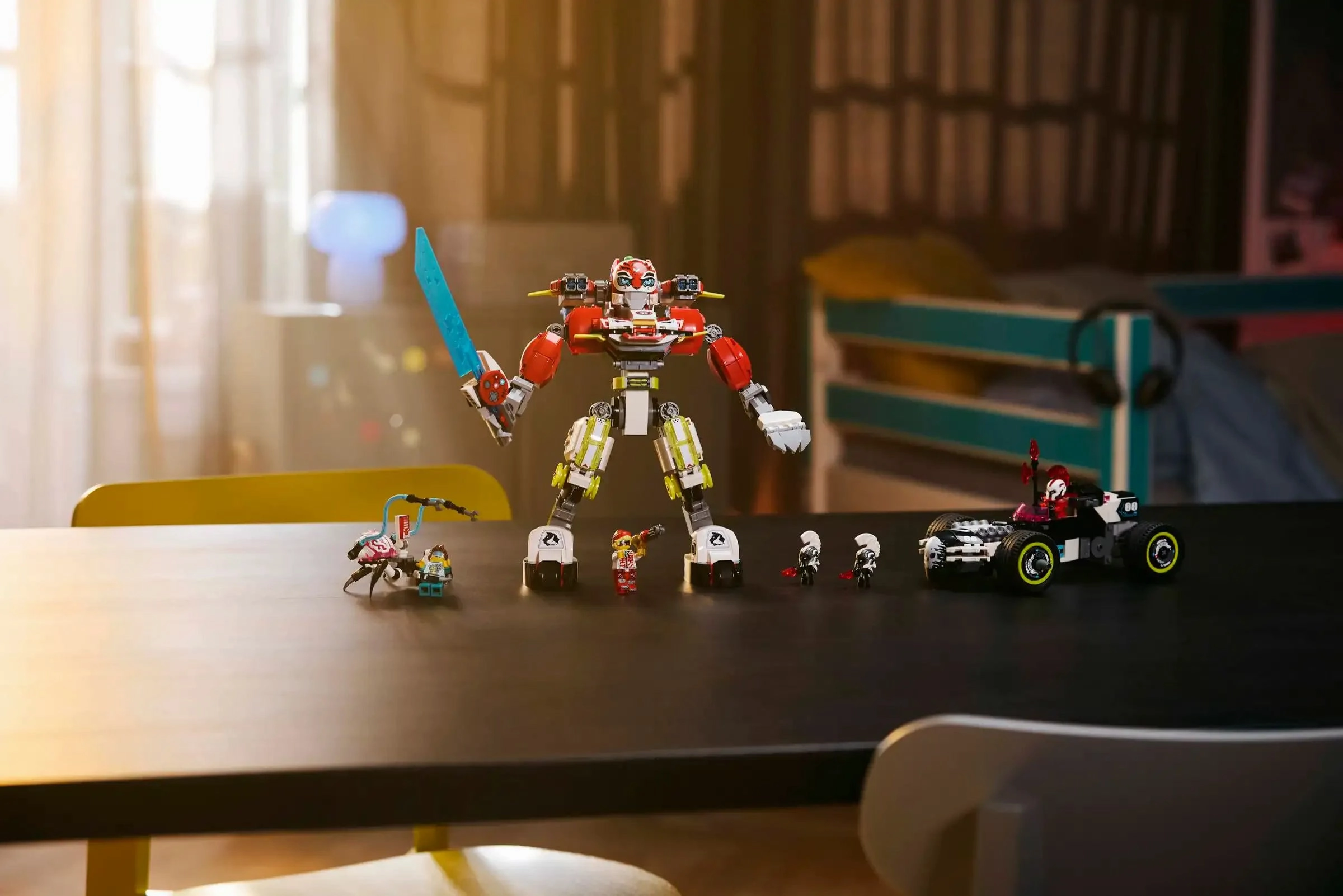 LEGO DRAMZzz 71497 Cooper's Tiger Mech & Zero's Hot Rod Car