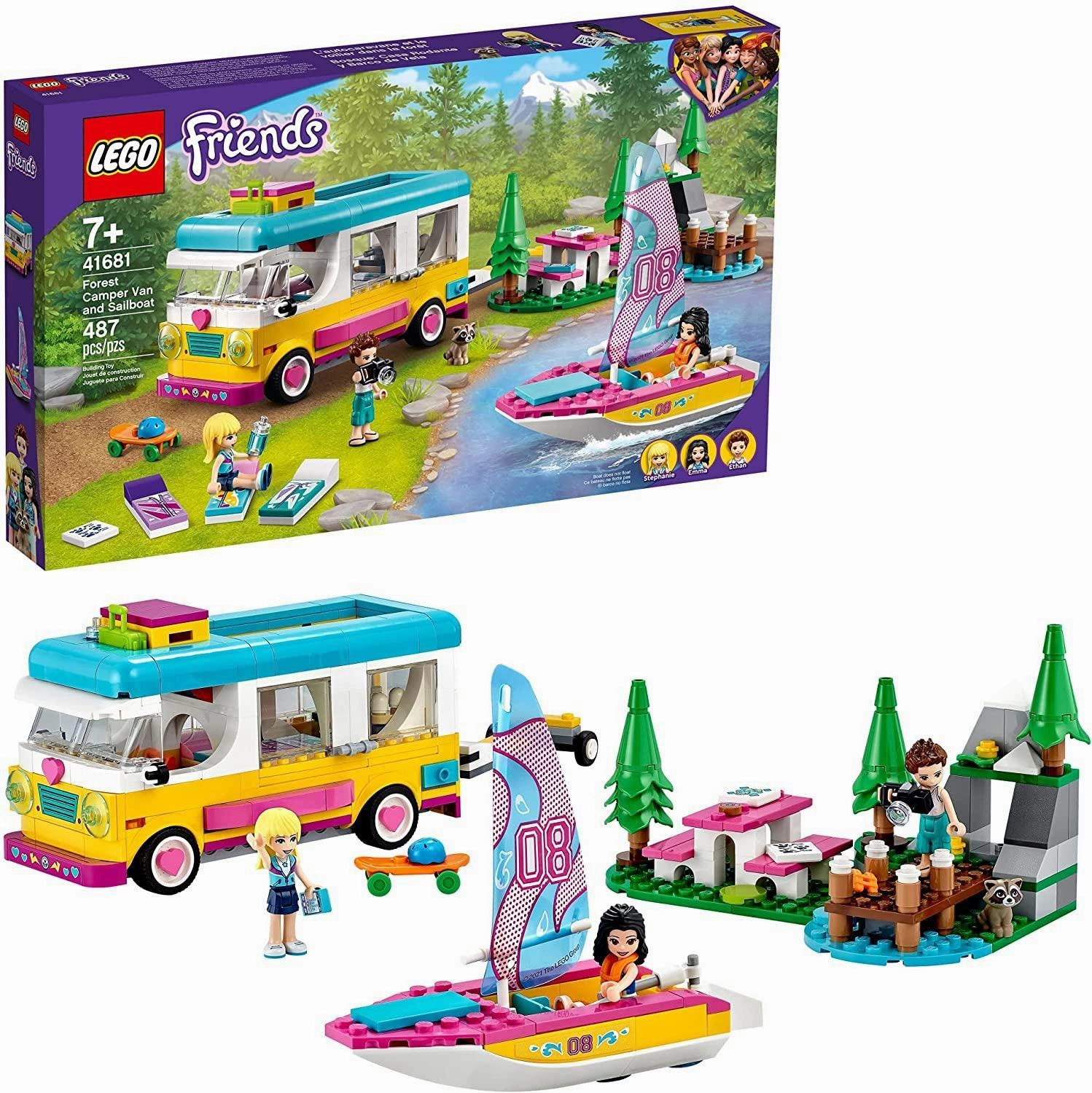 LEGO FRIENDS 41681 Forest Camper Van and Sailboat