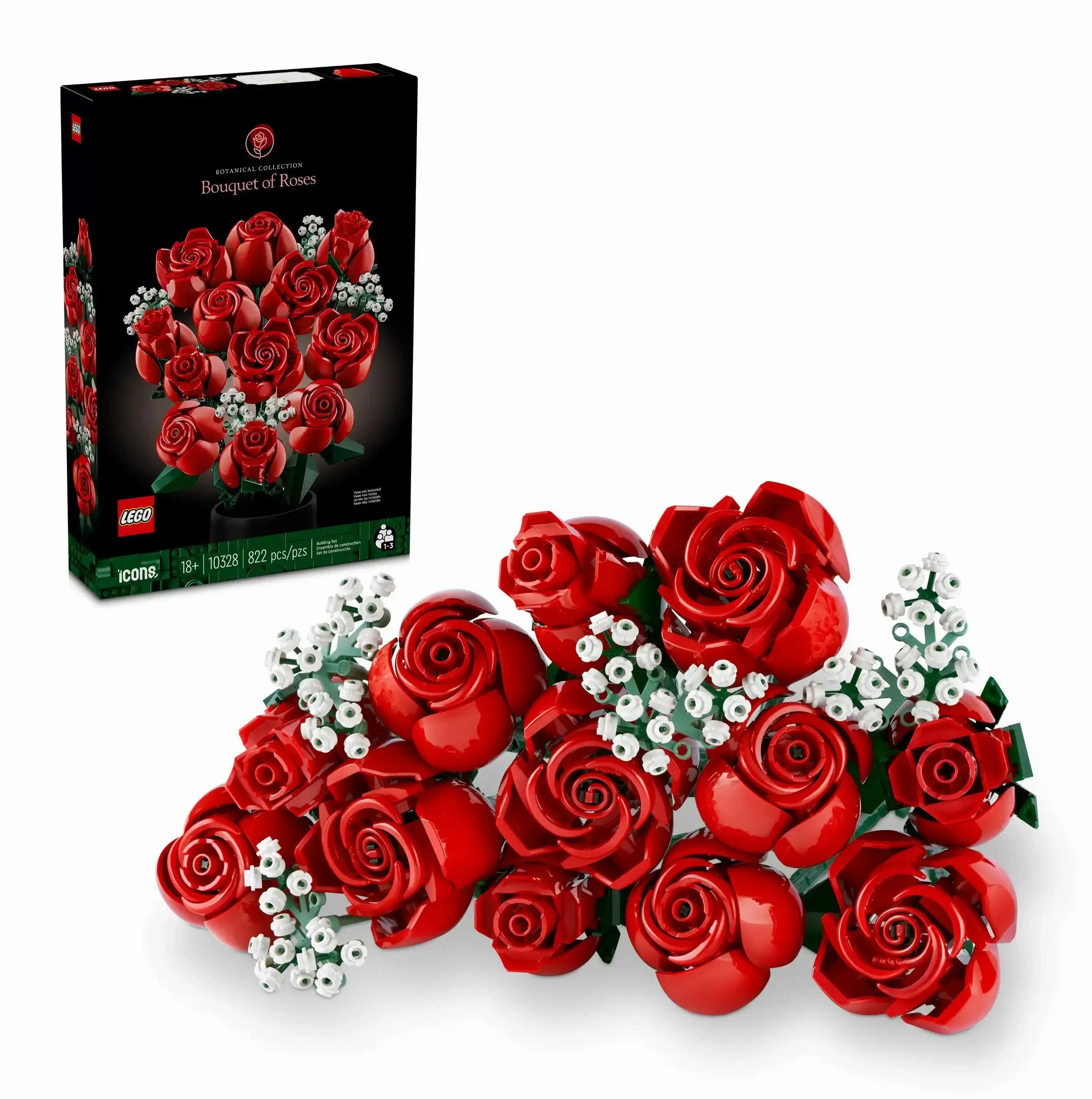 LEGO ICONS 10328 Bouquet of Roses Flowers Set for Adults