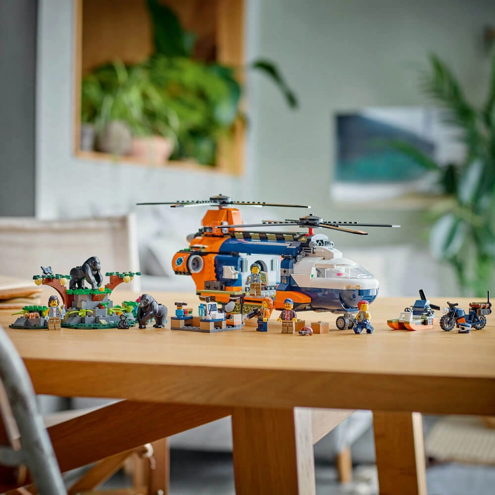 Lego Toys LEGO City Jungle Explorer Helicopter at Base Camp 881 Piece Building Set (60437)