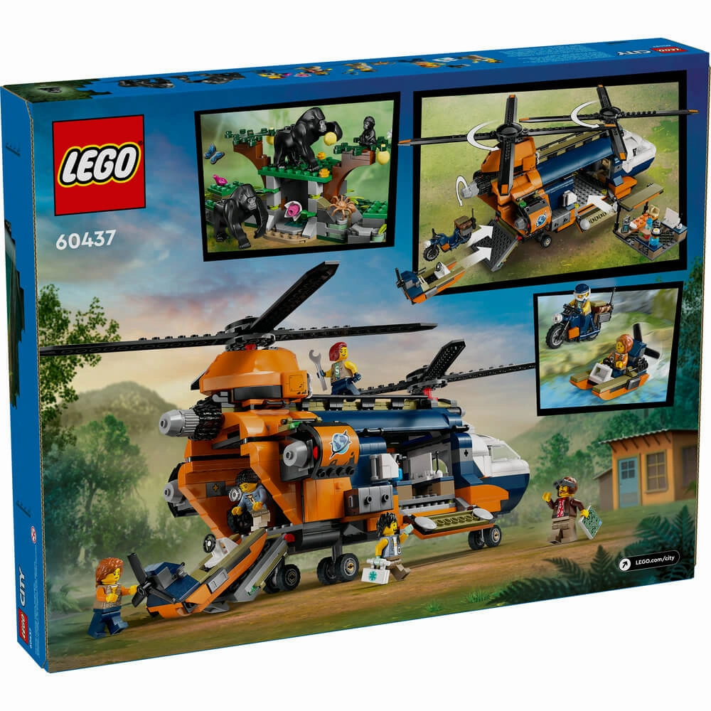 Lego Toys LEGO City Jungle Explorer Helicopter at Base Camp 881 Piece Building Set (60437)