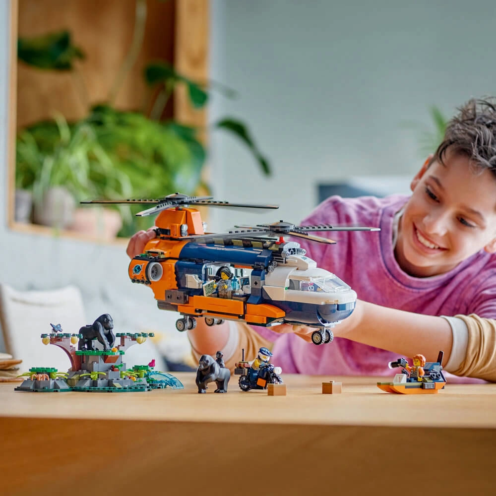 Lego Toys LEGO City Jungle Explorer Helicopter at Base Camp 881 Piece Building Set (60437)