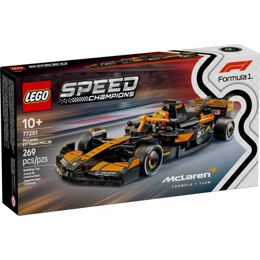 Lego Toys LEGO Speed Champions F1 McLaren F1 Team MCL38 Race Car 269 Piece Building Kit (77251)