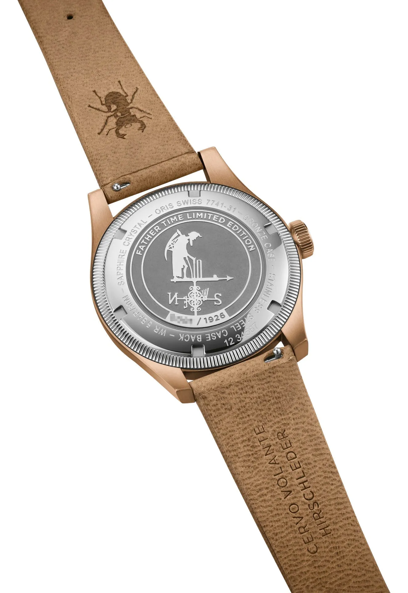 Édition Limitée Oris Big Crown Automatique Cadran Blanc Bronze Bracelet en Cuir Beige Interchangeable avec Bracelet en Bronze Date à Aiguille Montre Homme 754 7741 3161-Set Montres Oris