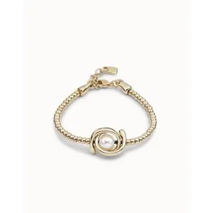 Bracelet en coquille de perle métallique blanc Petite Lune Unode50 Bijoux et accessoires
