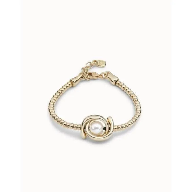 Bracelet en coquille de perle métallique blanc Petite Lune Unode50 Bijoux et accessoires