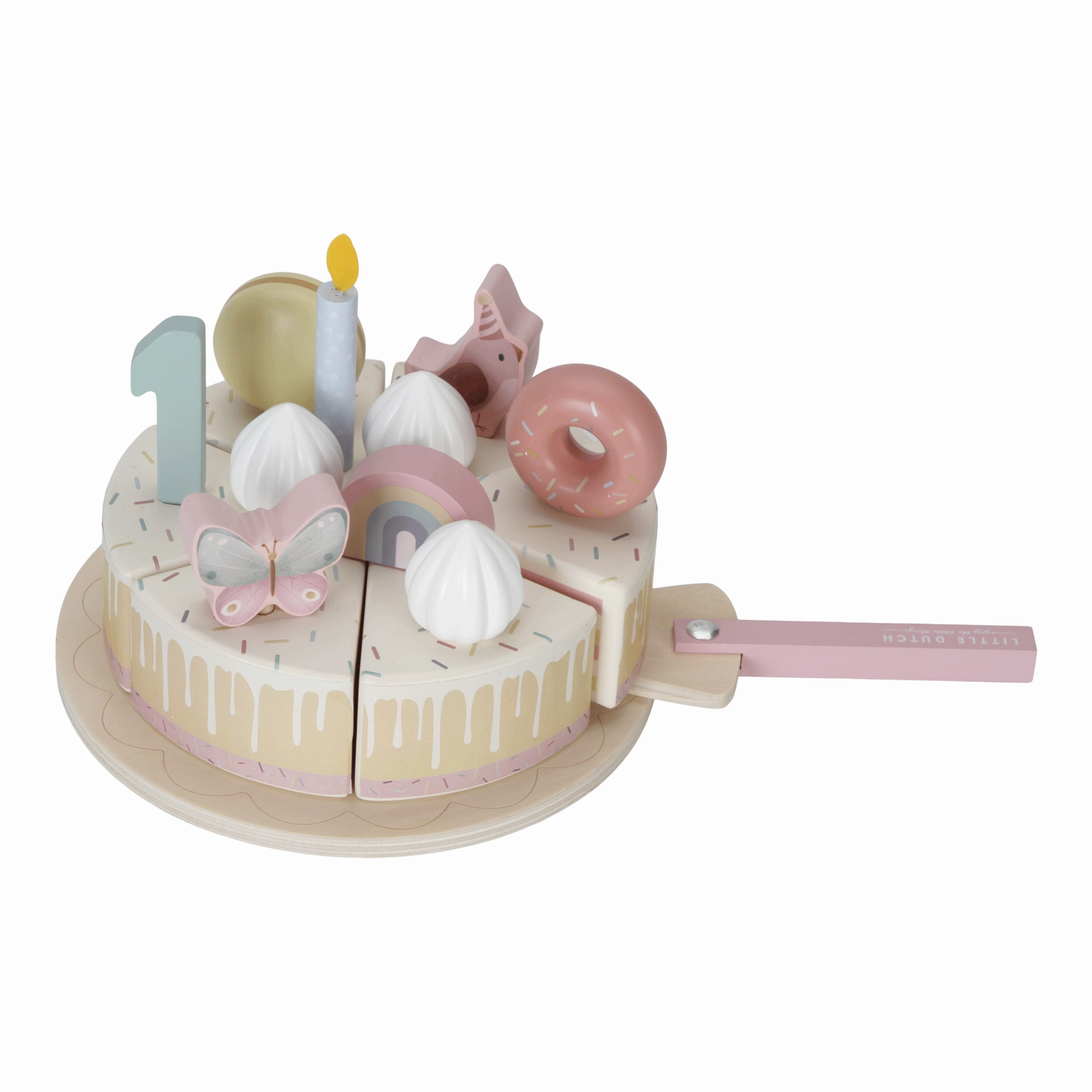 Little Dutch Wooden Birthday Cake - Pink