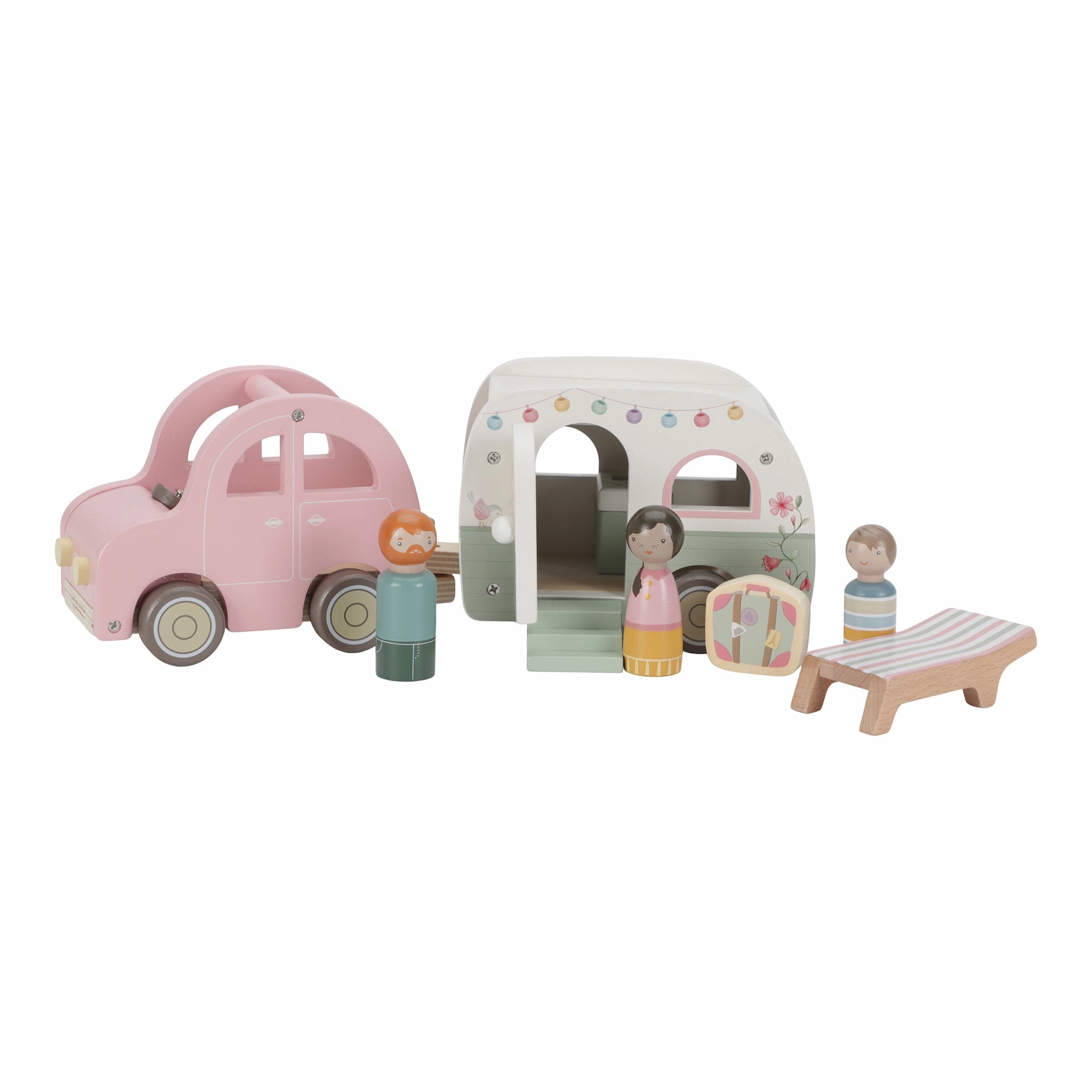Little Dutch Wooden Toy Car & Caravan