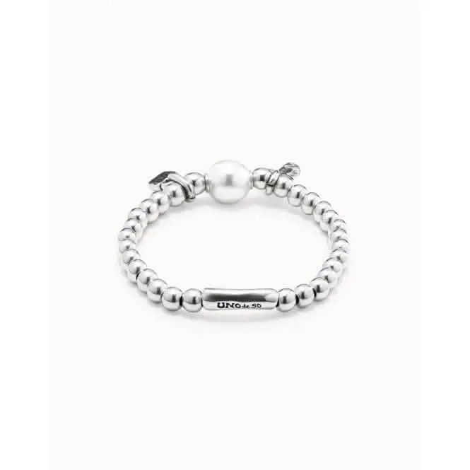 Bracelet Llavestruz en Coquille de Perle Métal Blanc - Bijoux et Accessoires Unode50