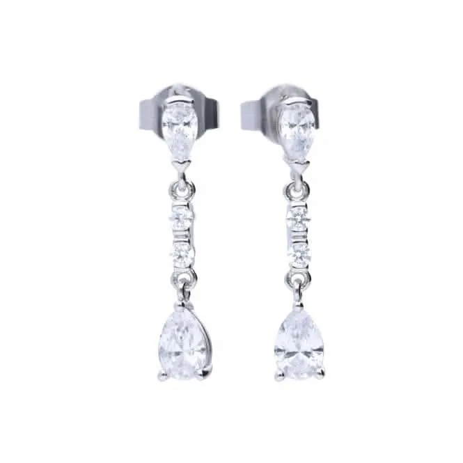 Boucles d'oreilles longues en forme de larme E5982 - Diamonfire Jewellery