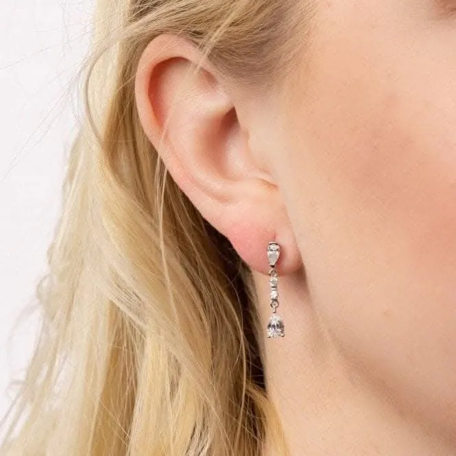 Boucles d'oreilles longues en forme de larme E5982 - Diamonfire Jewellery