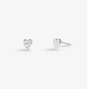 Boucles d'oreilles en argent martelé en forme de cœur Lumia 8650 Joma Jewellery