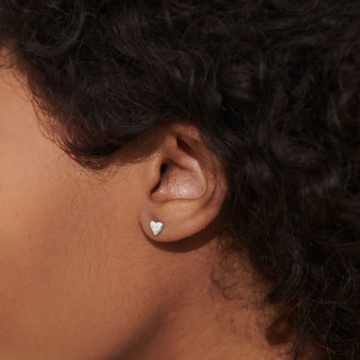 Boucles d'oreilles en zirconium cœur plaqué argent 8651 Joma Jewellery