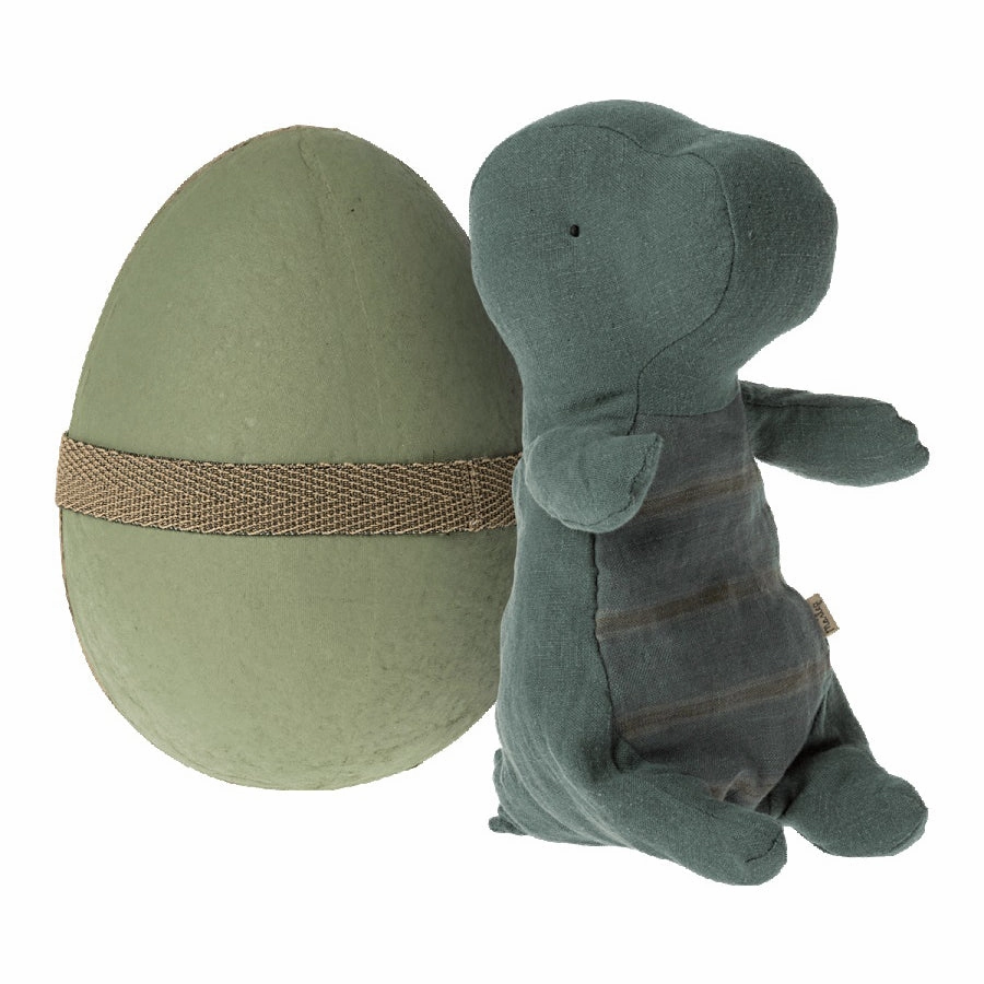 Maileg Gantosaurus in Egg, Small - Dark Petrol