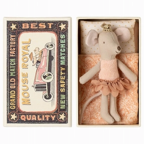 Maileg Princess Mouse, Little Sister in Matchbox