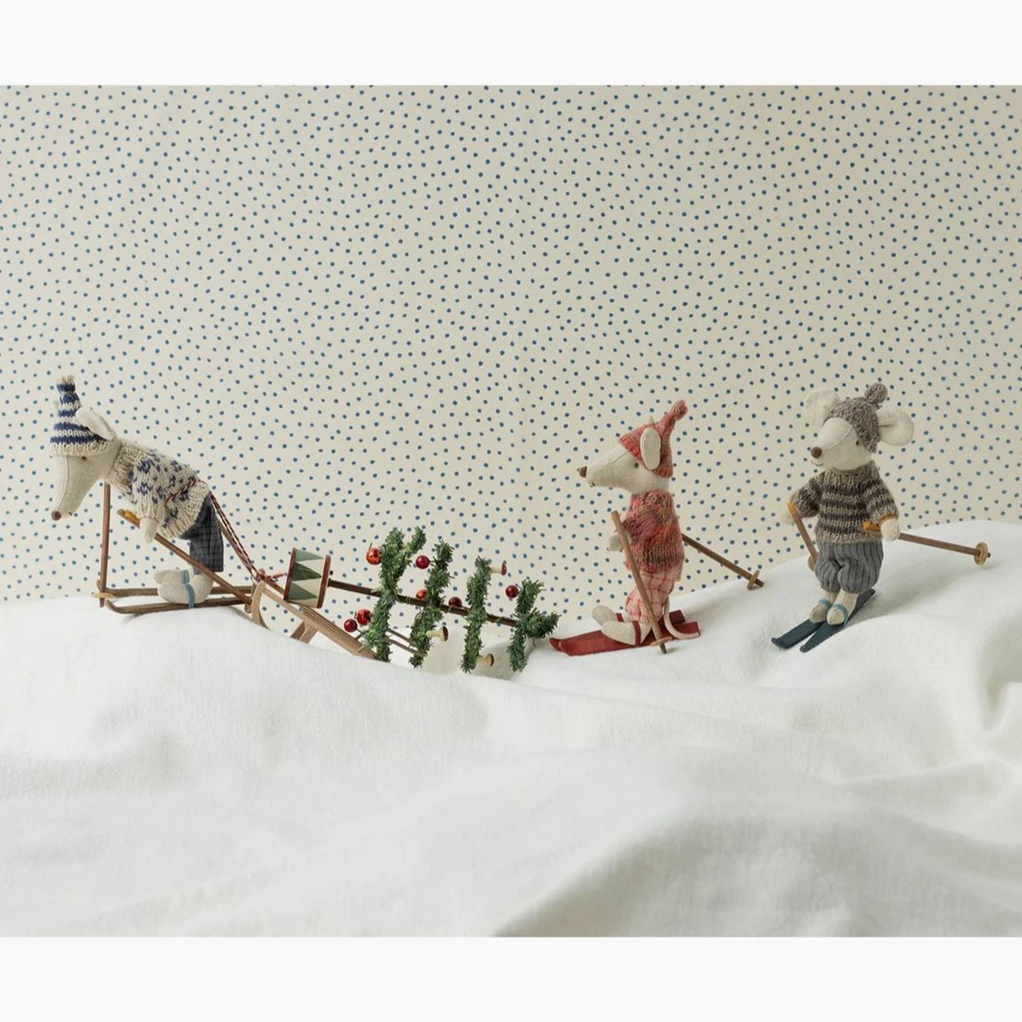 Maileg Winter Mouse With Ski Set, Big Sister  Rose