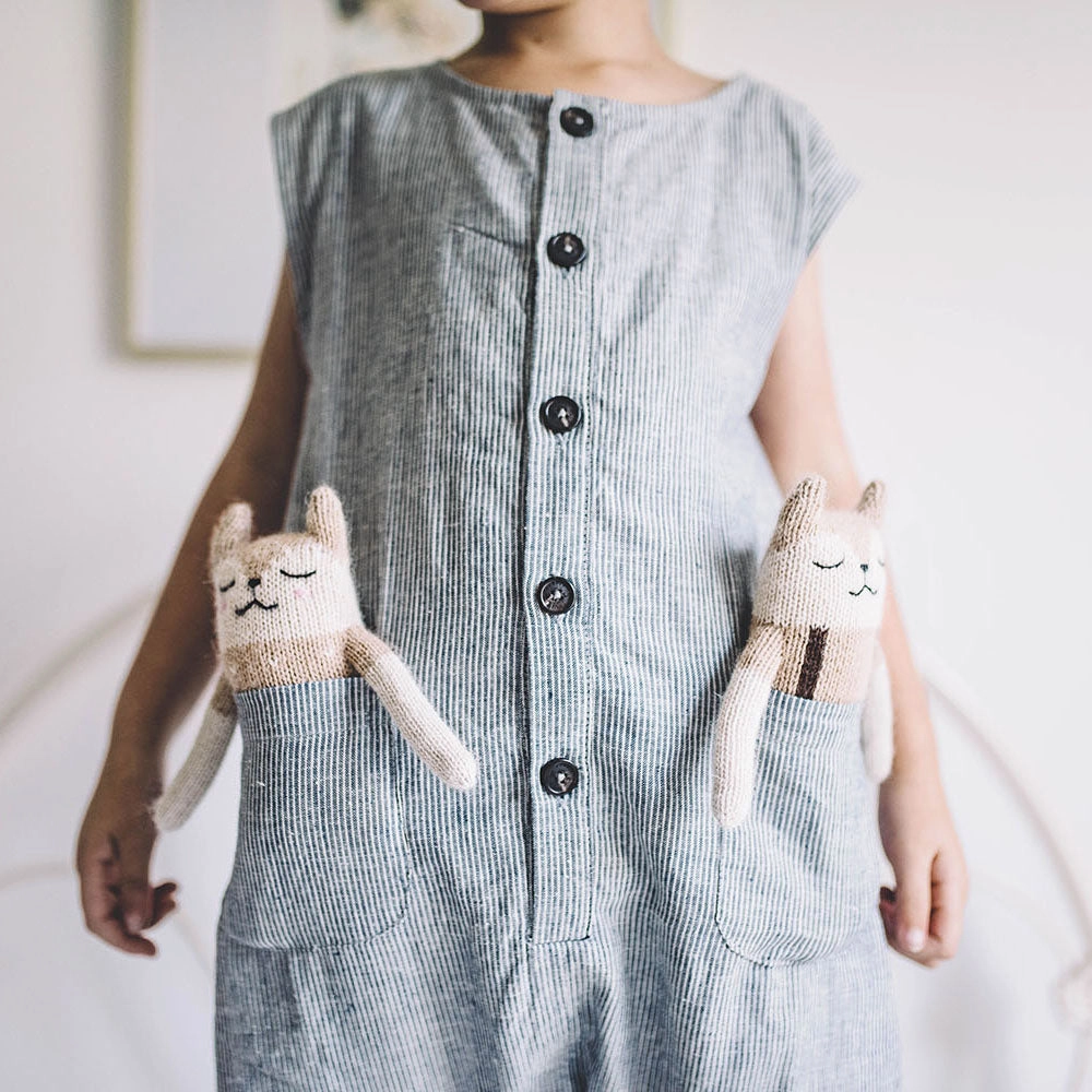 Main Sauvage Knit Toy - Fawn - Overalls