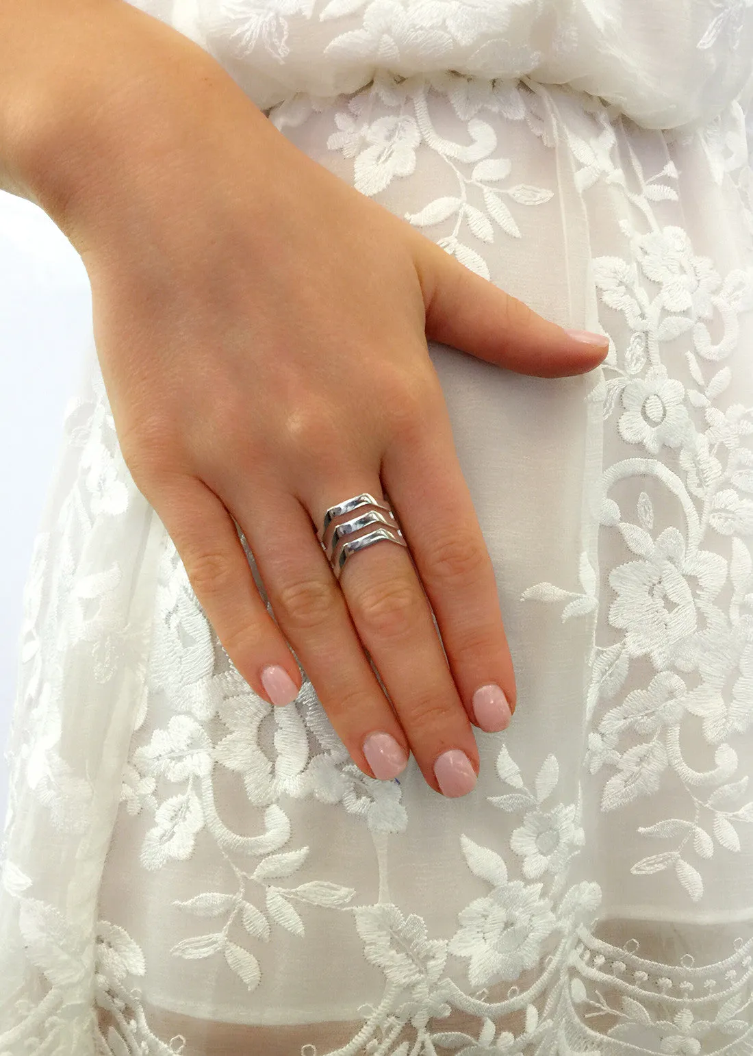Bague Trinity Maria Black, en argent