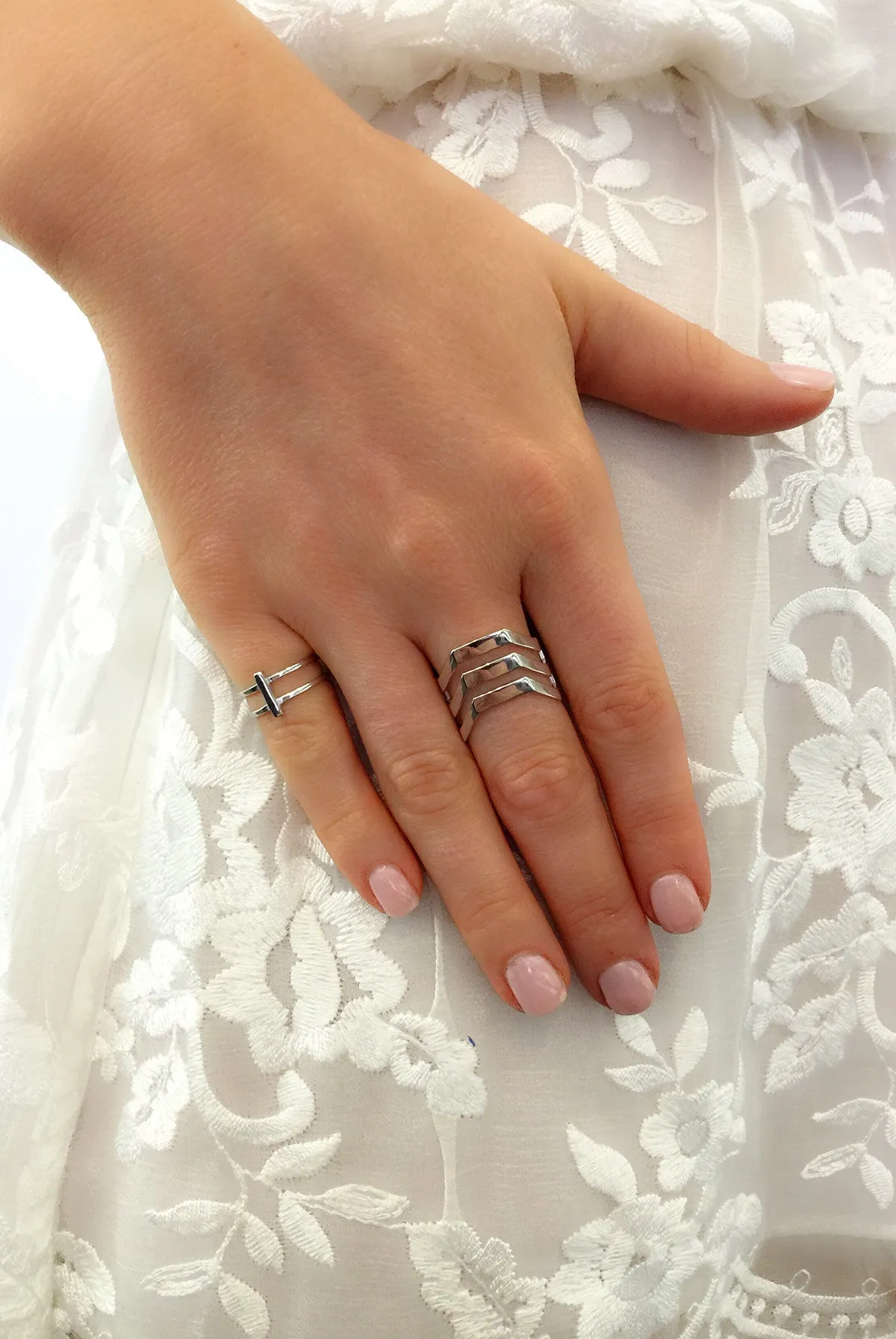 Bague Trinity Maria Black, en argent