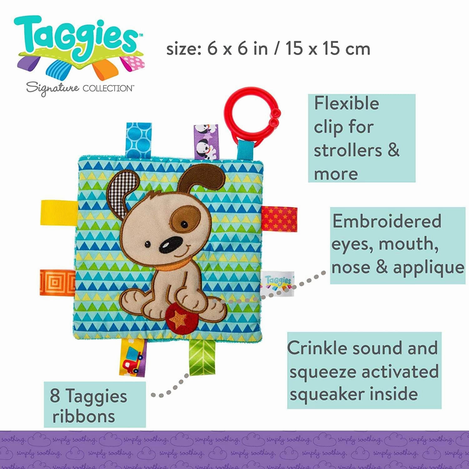 Mary Meyer Toys Mary Meyer Taggies Crinkle Me Brother Puppy