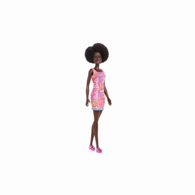 Mattel Toys Barbie Doll Wearing Pink Barbie Print Dress
