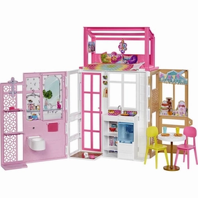 Mattel Toys Barbie Dollhouse Playset with 2 Levels & 4 Play Areas