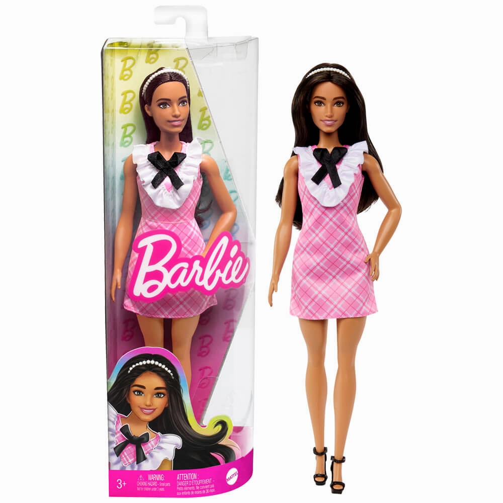 Mattel Toys Barbie Fashionistas Doll With Pink Plaid Dress #209