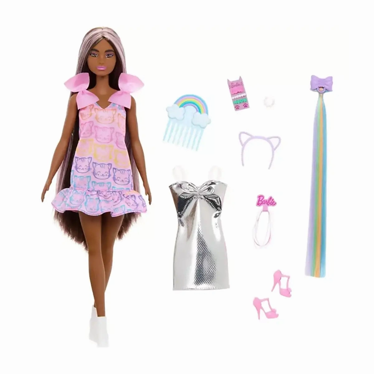 Mattel Toys Barbie Fun & Fancy Doll & Accessories Brunette Fashion Doll With Extra-Long Hair