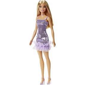 Mattel Toys Barbie Mini Glitz Doll Dress Blonde in Lavender Metallic Dress