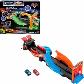 Mattel Toys Disney and Pixar Cars Glow Racers Launch & Criss-Cross Glow Race Playset