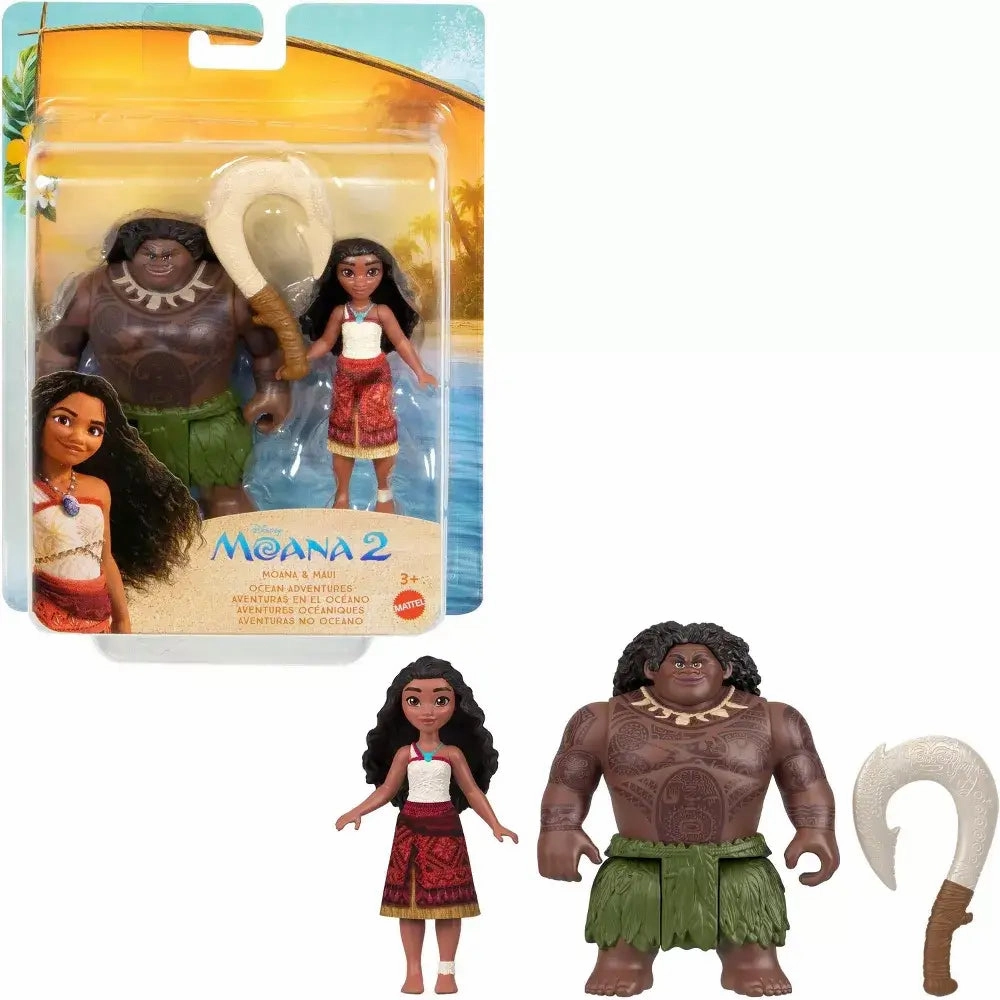 Mattel Toys Disney Moana 2 Moana & Maui Ocean Adventures 2-Pack Dolls & Accessory Set