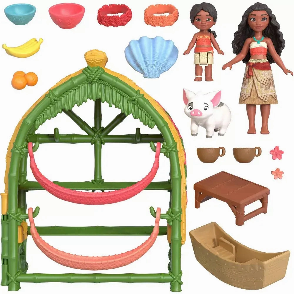 Mattel Toys Disney Moana 2 Moana & Simea Village Home Playset