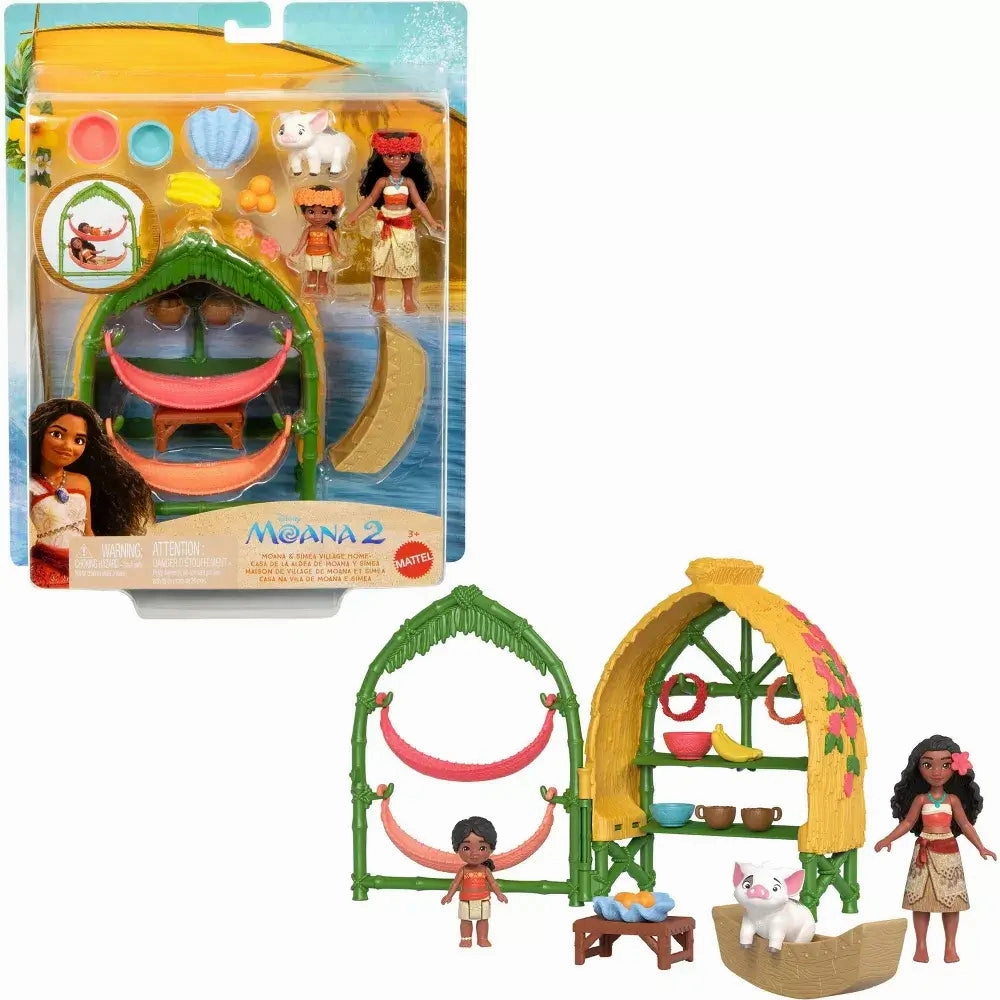 Mattel Toys Disney Moana 2 Moana & Simea Village Home Playset