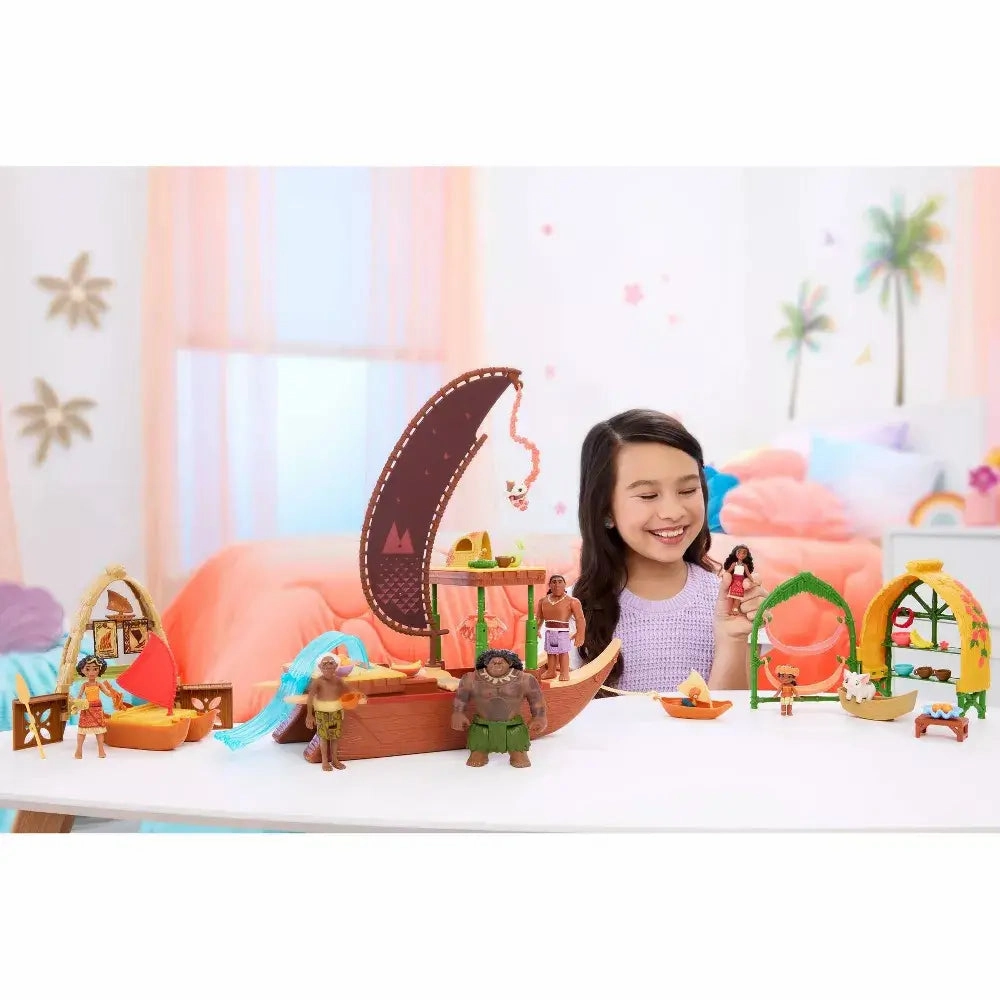 Mattel Toys Disney Moana 2 Moana's Canoe Crew Playset