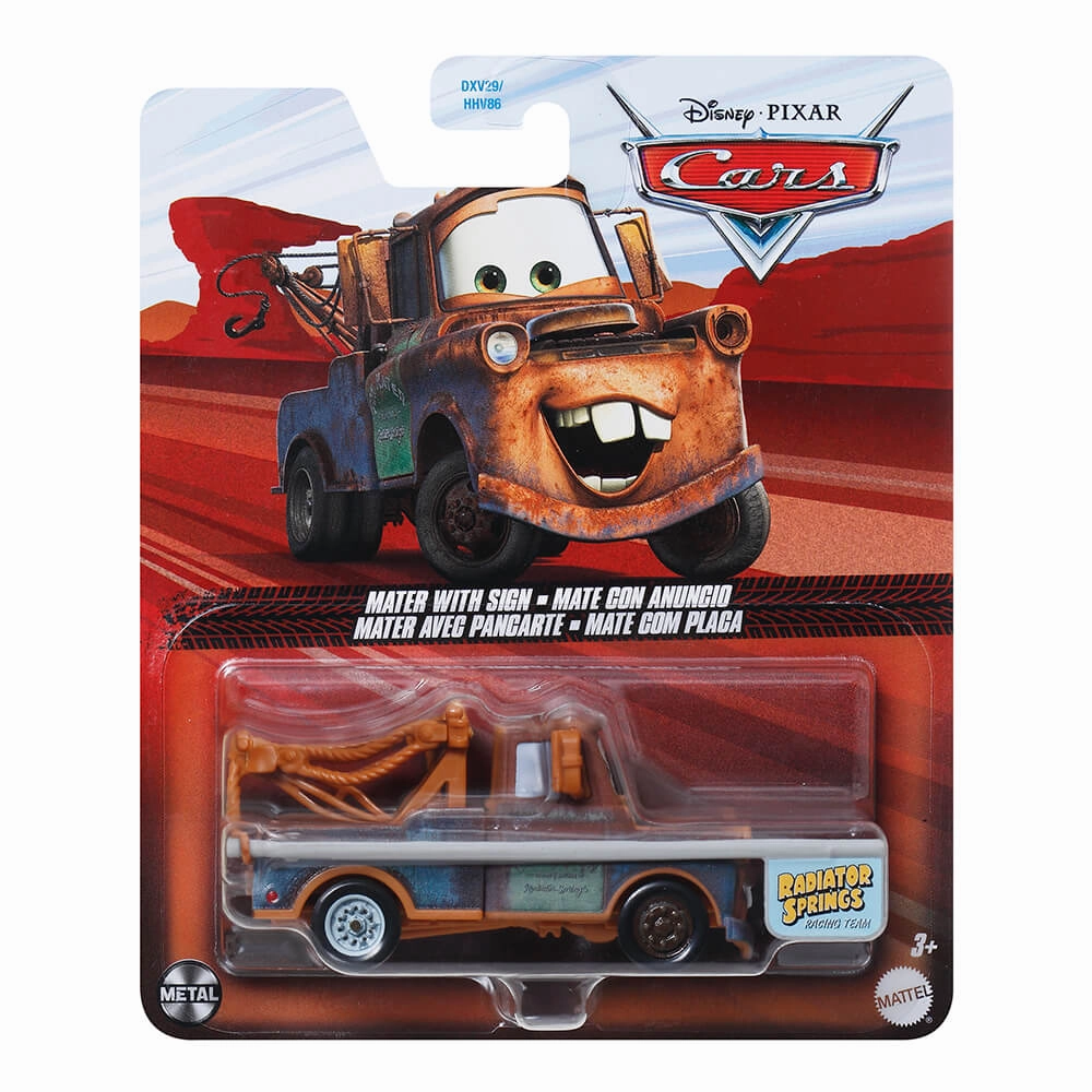 Mattel Toys Disney Pixar Cars Mater with Sign Vehicle
