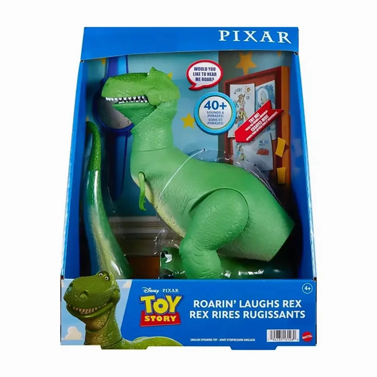 Mattel Toys Disney Pixar Toy Story Roarin' Laughs Rex Action Figure