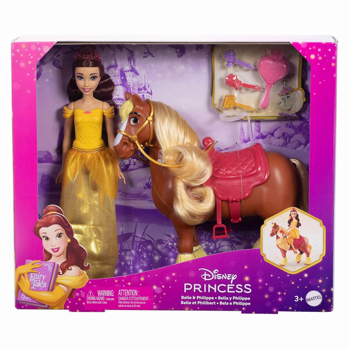 Mattel Toys Disney Princess Belle and Philippe Playset