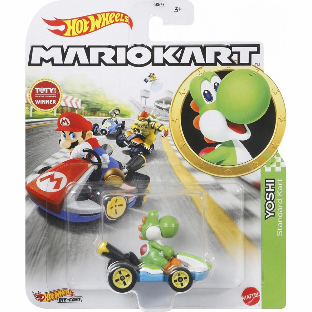 Mattel Toys Hot Wheel Mario Kart Yoshi Standard Kart