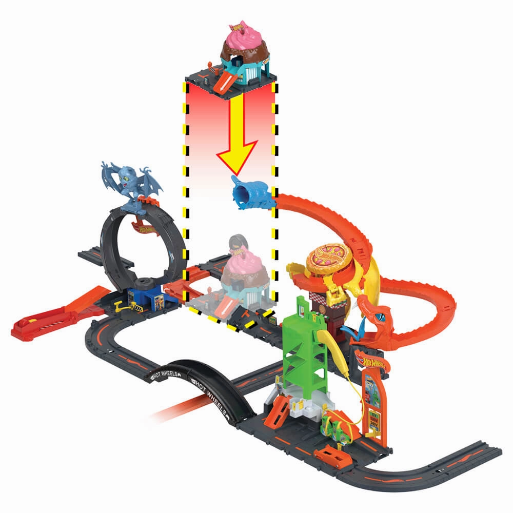 Mattel Toys Hot Wheels City Track Ice Cream Shop Playset