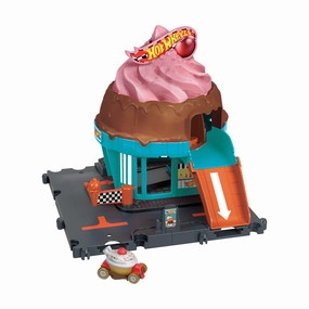 Mattel Toys Hot Wheels City Track Ice Cream Shop Playset