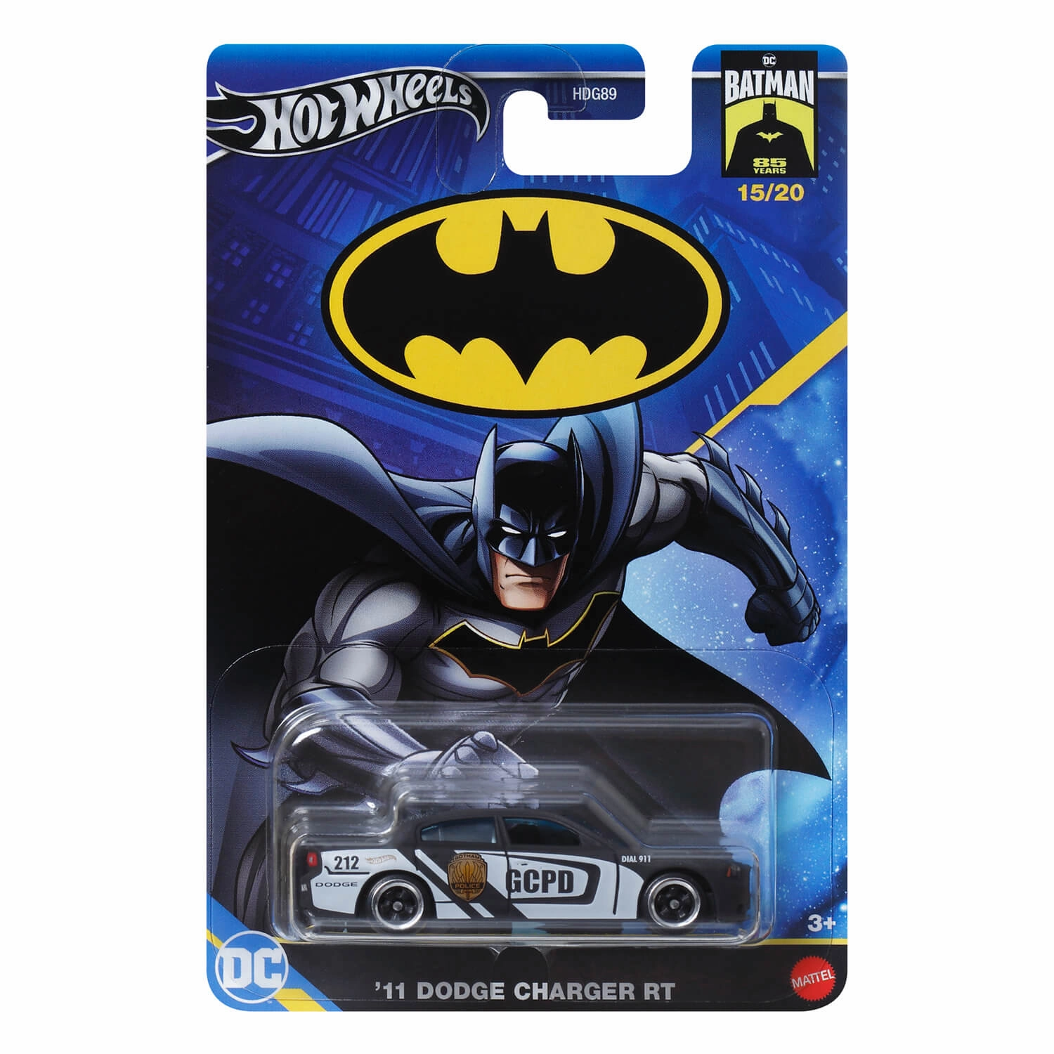 Mattel Toys Hot Wheels Gotham City PD '11 Dodge Charger RT 1:64 Scale Diecast Vehicle (15/20)