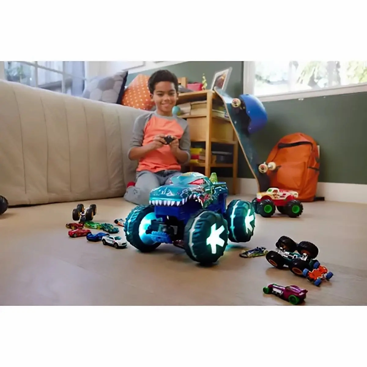 Mattel Toys Hot Wheels Monster Trucks Power Smashers Mega-Wrex Alive RC Truck