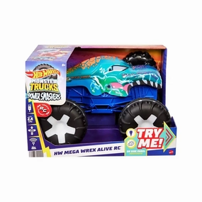 Mattel Toys Hot Wheels Monster Trucks Power Smashers Mega-Wrex Alive RC Truck