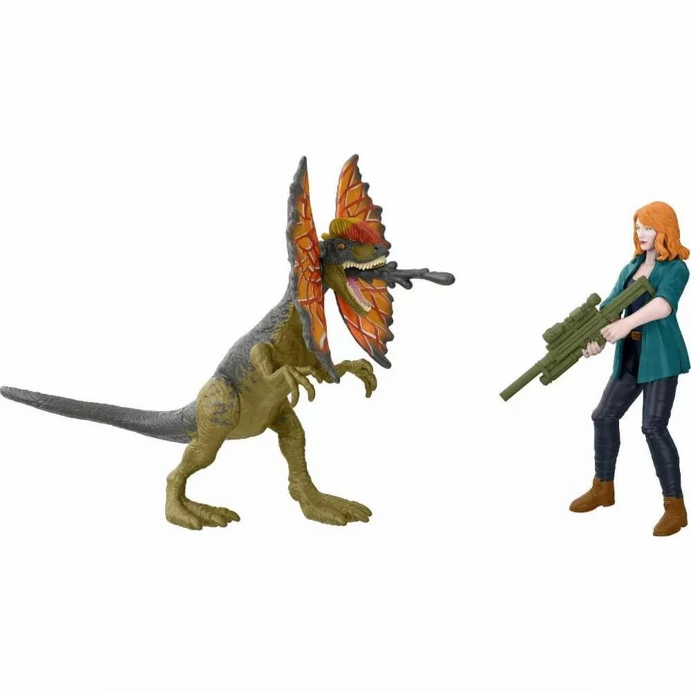 Mattel Toys Jurassic World Dominion Claire & Dilophosaurus Dinosaur Figure Pack