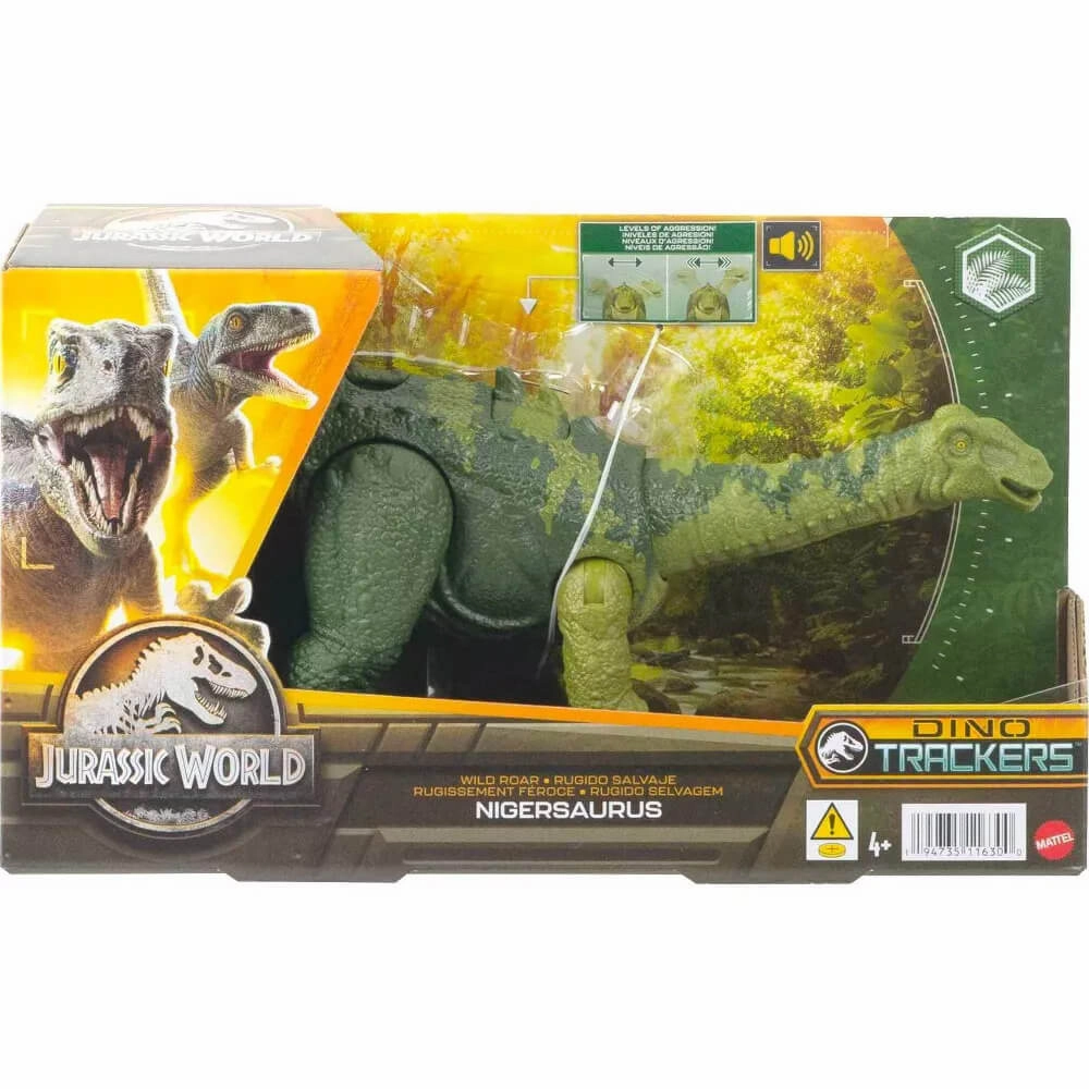Mattel Toys Jurassic World Wild Roar Nigersaurus Dinosaur Figure