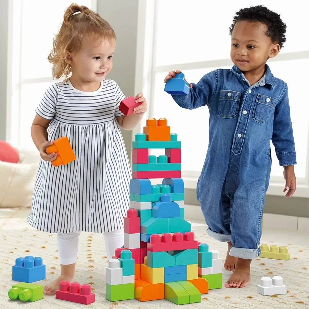 Mattel Toys MEGA BLOKS 80 Piece Toy Blocks Big Building Bag
