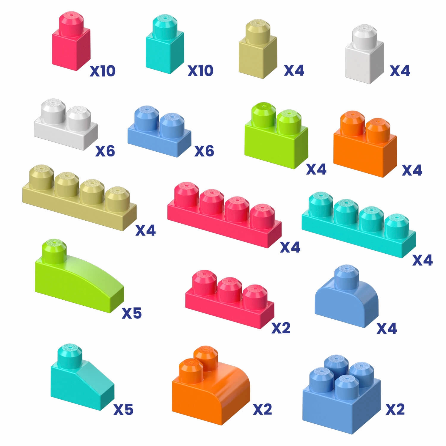 Mattel Toys MEGA BLOKS 80 Piece Toy Blocks Big Building Bag