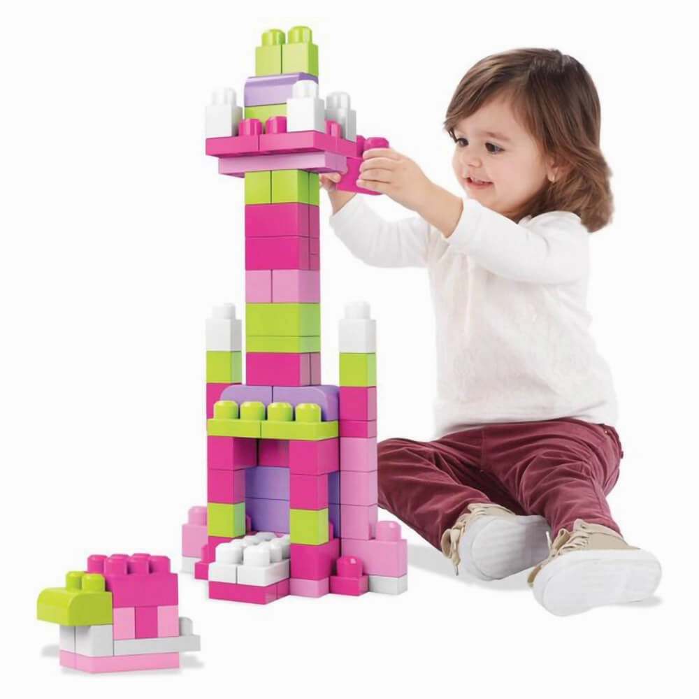 Mattel Toys Mega Bloks Big Building Bag (Pink) (80 pieces)
