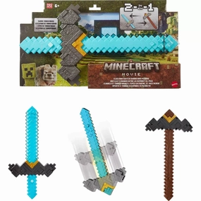 Mattel Toys Minecraft Click and Switch Sword and Pickaxe Role-Play 2-In-1 Toy