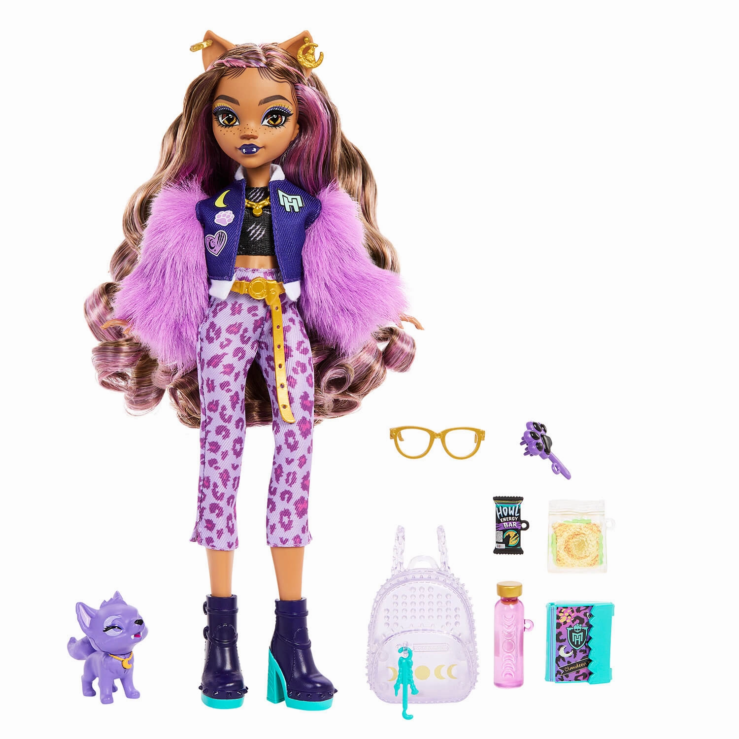 Mattel Toys Monster High Clawdeen Wolf Fashion Doll With Pet Dog Crescent And Accessories